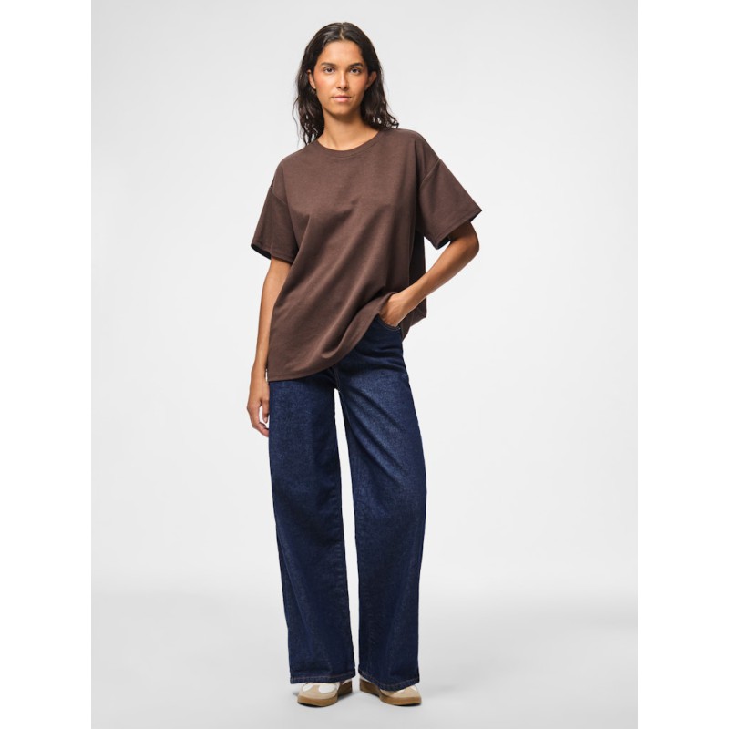 PIECES Skylar kortærmet oversized t-shirt - Hot Fudge