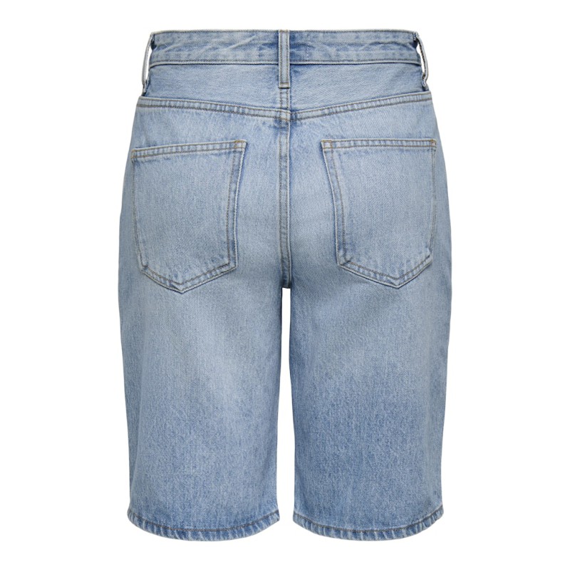 ONLY Sonny wide rhinst denim shorts - Medium Blue Denim