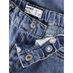 NAME IT Mini Bella barrel broderi jeans - Medium Blue Denim