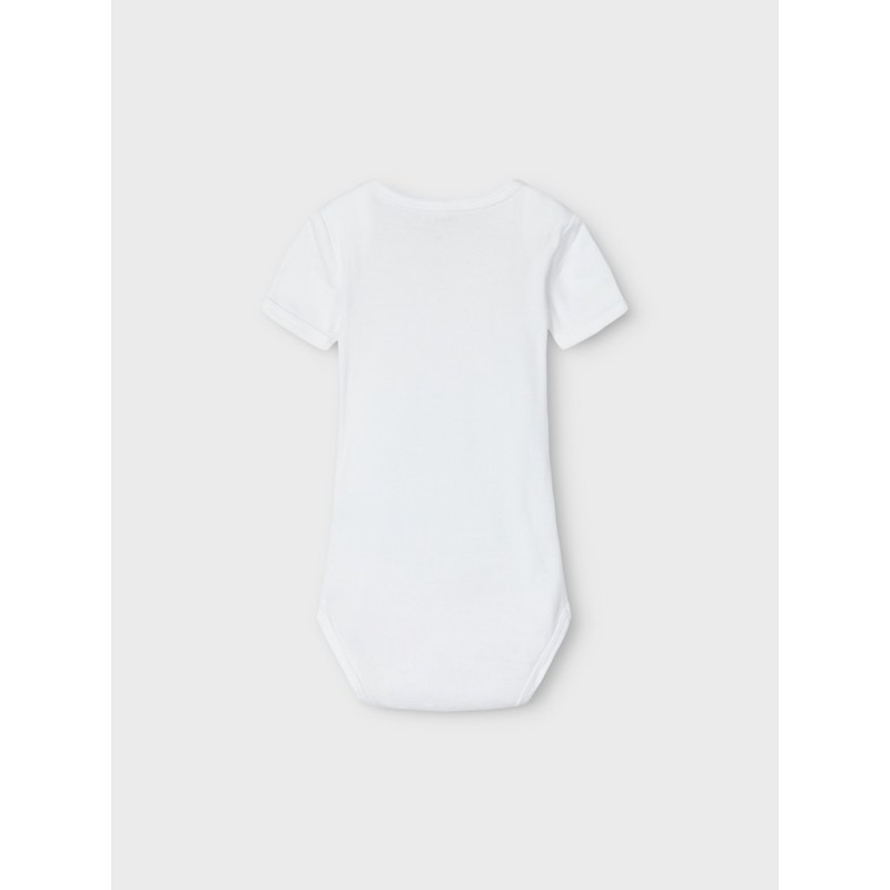 NAME IT BABY Unisex kortærmet body 3 pack - bright white