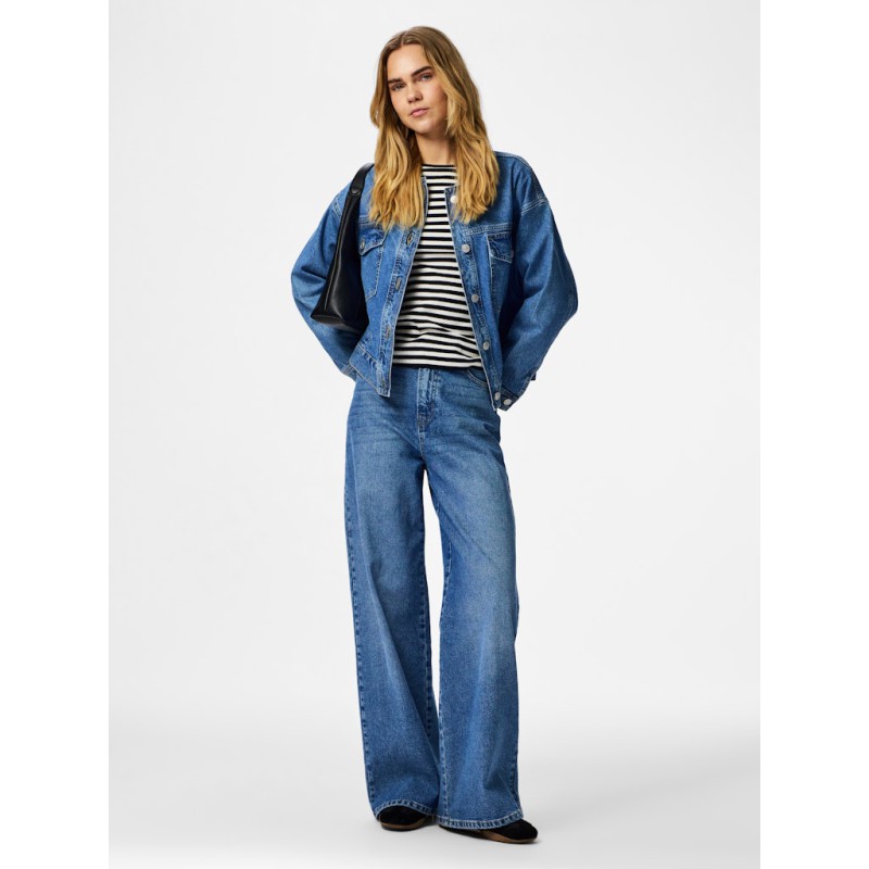 PIECES Elma denim jakke - Medium Blue Denim
