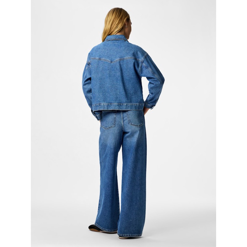 PIECES Elma denim jakke - Medium Blue Denim