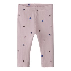 NAME IT BABY Nutti Leggings - Burnished Lilac HEARTS