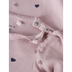NAME IT BABY Nutti L/S Bodystocking - Burnished Lilac HEARTS