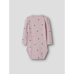 NAME IT BABY Nutti L/S Bodystocking - Burnished Lilac HEARTS
