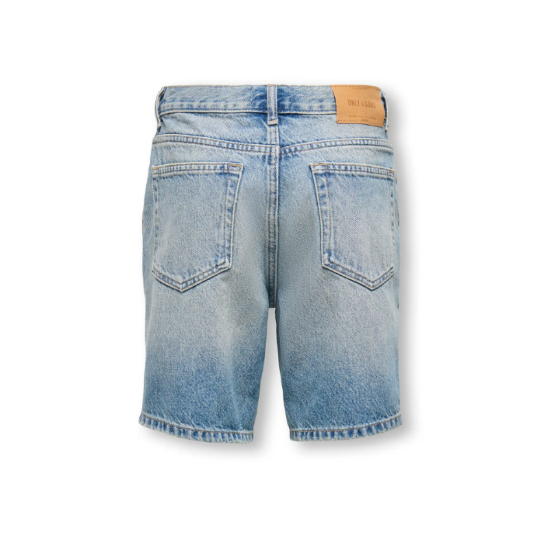 ONLY & SONS JUNIOR Edge tint denim shorts - Medium Blue Denim TINTED