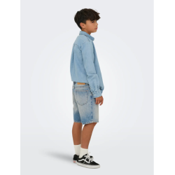 ONLY & SONS JUNIOR Edge tint denim shorts - Medium Blue Denim TINTED
