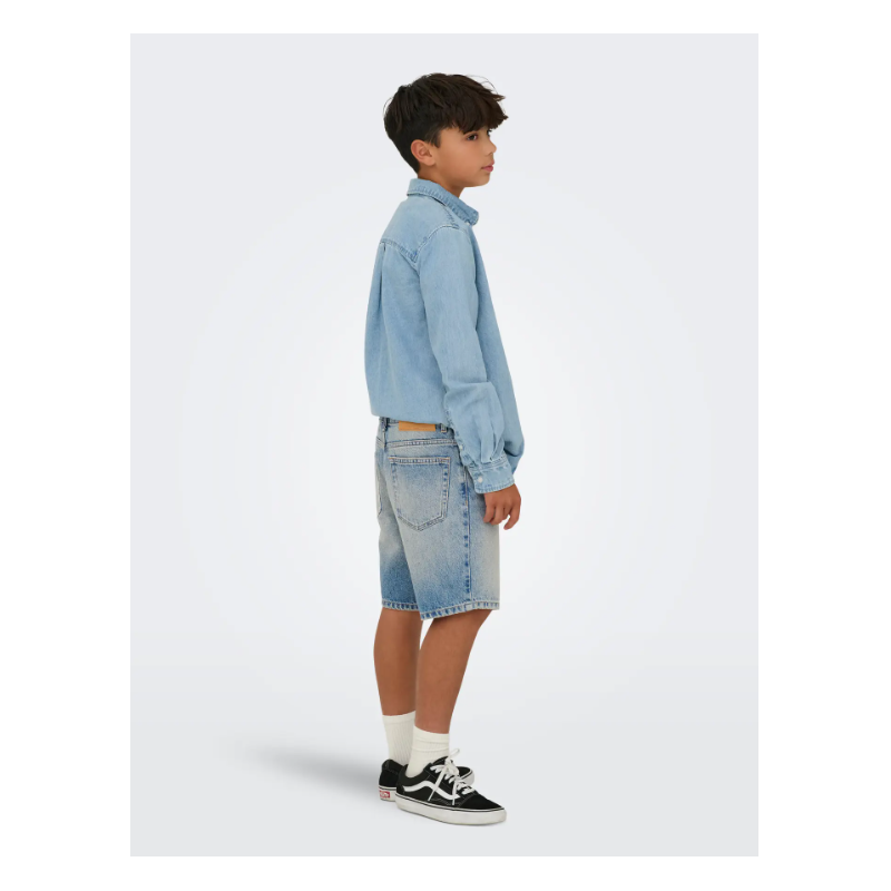 ONLY & SONS JUNIOR Edge tint denim shorts - Medium Blue Denim TINTED