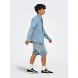 ONLY & SONS JUNIOR Edge tint denim shorts - Medium Blue Denim TINTED