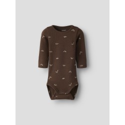NAME IT BABY Frino langærmet bodystocking - Rocky Road