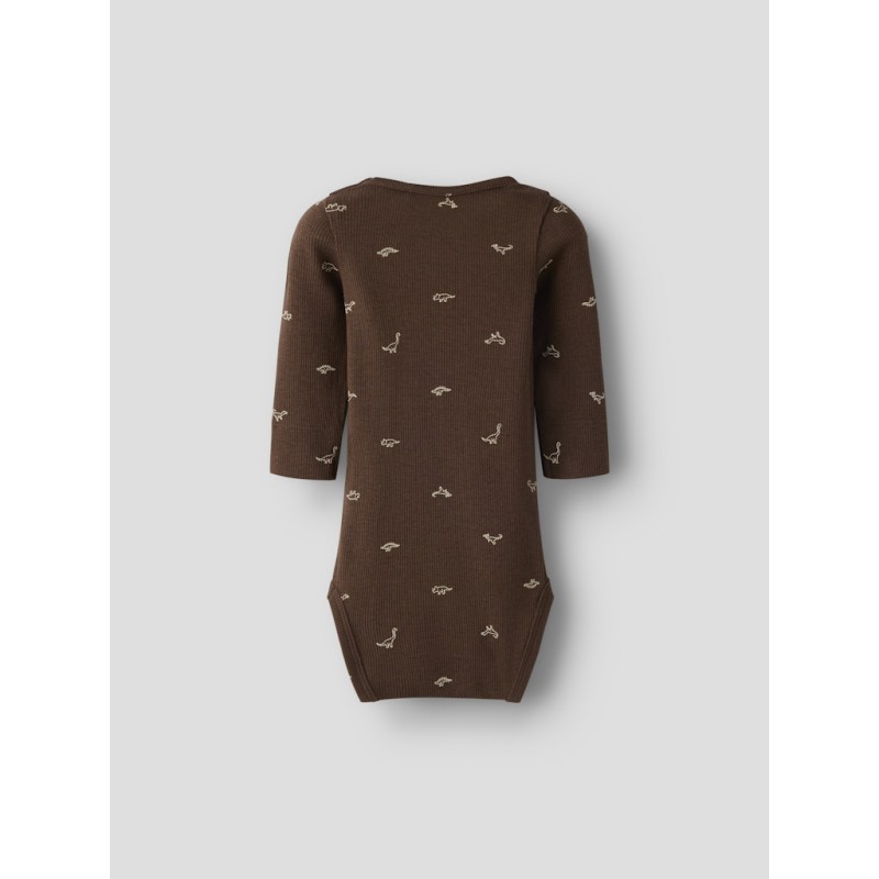 NAME IT BABY Frino langærmet body - Rocky Road