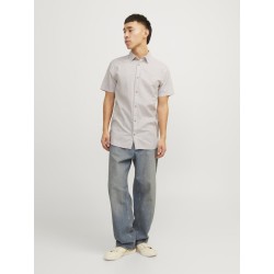 JACK & JONES Summer Hør S/S Skjorte - Crockery