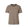 PIECES Ria kortærmet multicolor stribet T-shirt - Hot Fudge W. Silver grey