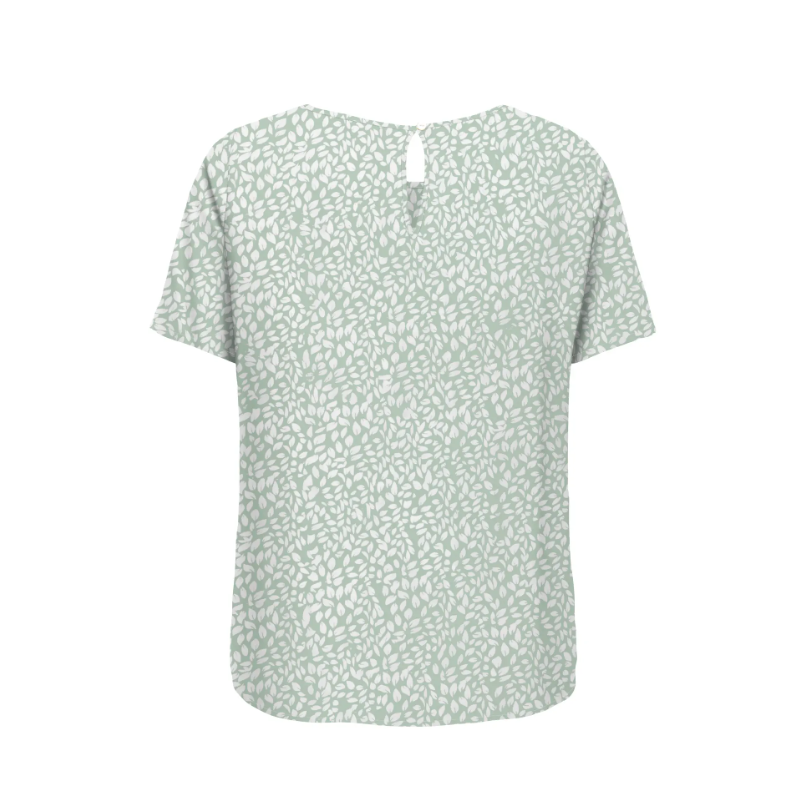 ONLY CARMAKOMA Nova bech life kortærmet t-shirt - Jadeite coffee leaf