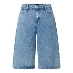 PIECES Sky mellem taljet skater denim shorts - Medium Blue Denim