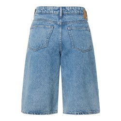 PIECES Sky mellem taljet skater denim shorts - Medium Blue Denim