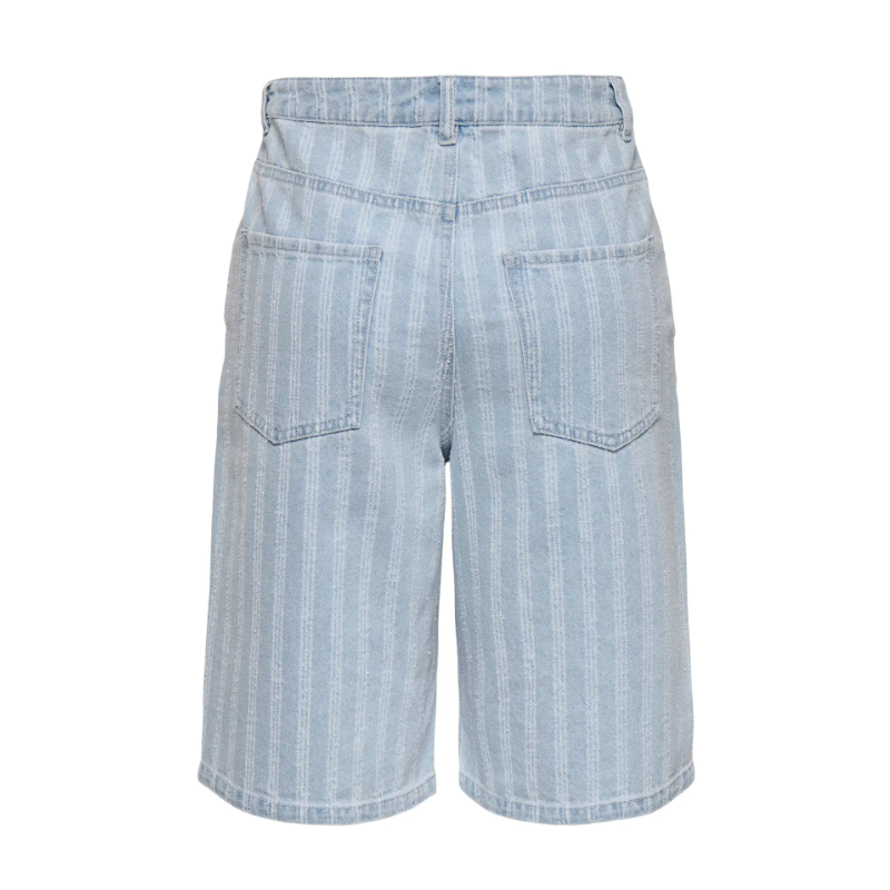 ONLY Crista mate jaquard denim shorts - Light Blue Denim