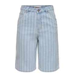 ONLY Crista mate jaquard denim shorts - Light Blue Denim