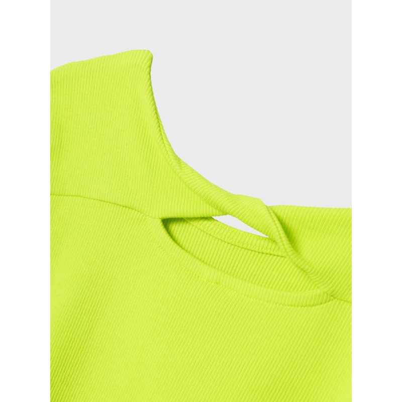 NAME IT Kids Flutine L/S Rib Slim Bluse - Love Bird