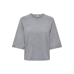 ONLY Loyal 2/4 kortærmet strik - Light Grey Melange