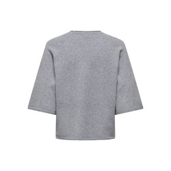 ONLY Loyal 2/4 kortærmet strik - Light Grey Melange