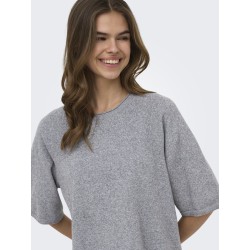 ONLY Loyal 2/4 kortærmet strik - Light Grey Melange