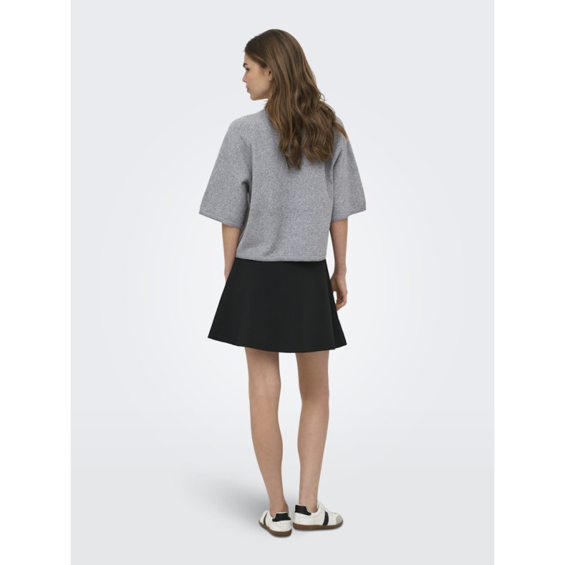ONLY Loyal 2/4 kortærmet strik - Light Grey Melange