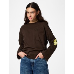 PIECES Ria Fany langærmet t-shirt - Hot Fugde