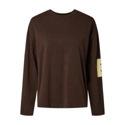 PIECES Ria Fany langærmet t-shirt - Hot Fugde