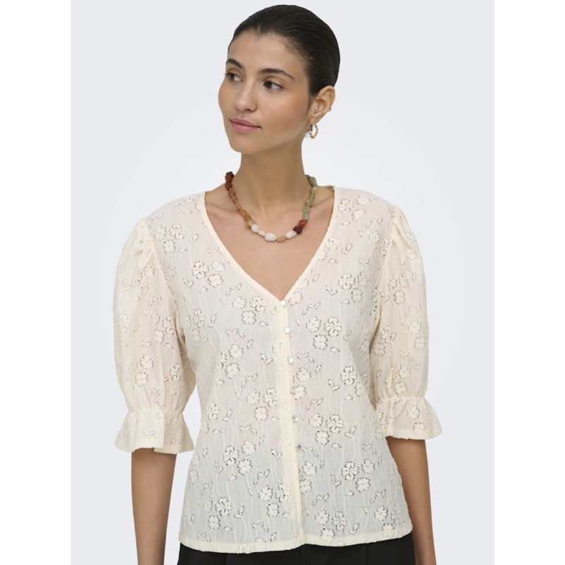 JDY Jakobe 2/4 blonde top - Egret
