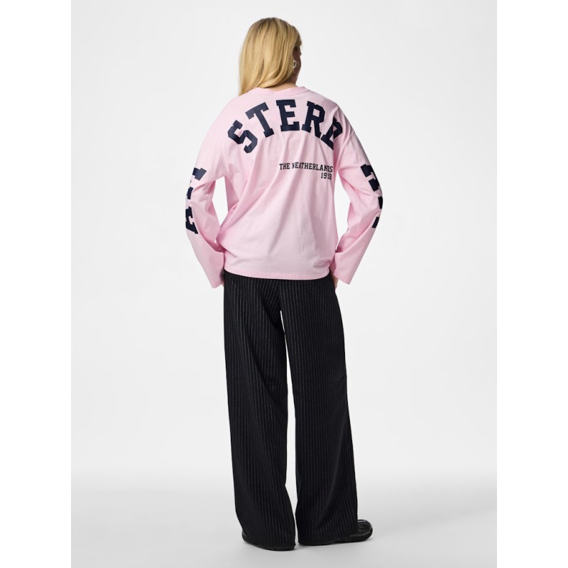 PIECES Ria Fany langærmet t-shirt - Roseate Spoonbill