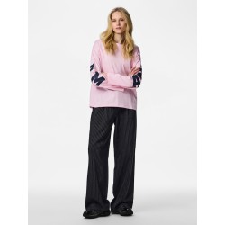 PIECES Ria Fany langærmet t-shirt - Roseate Spoonbill