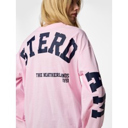 PIECES Ria Fany langærmet t-shirt - Roseate Spoonbill