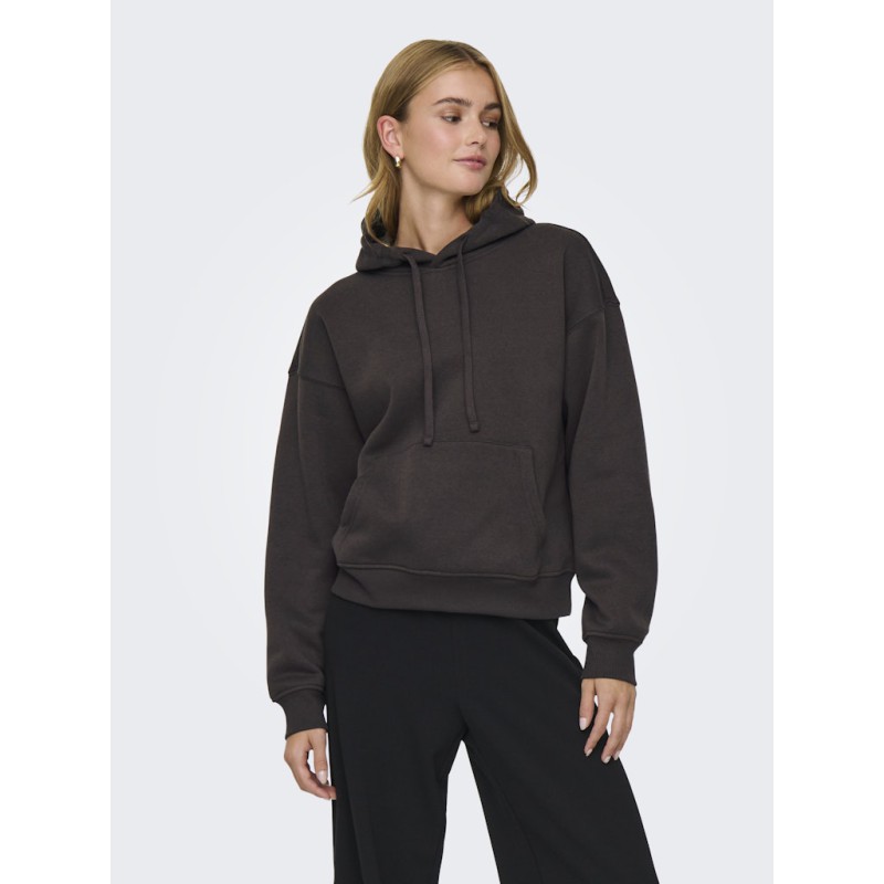 ONLY Best langærmet hoodie - Chocolate Torte