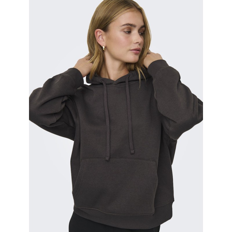 ONLY Best langærmet hoodie - Chocolate Torte