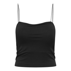 ONLY Bella sømløs vatteret crop top - Sort