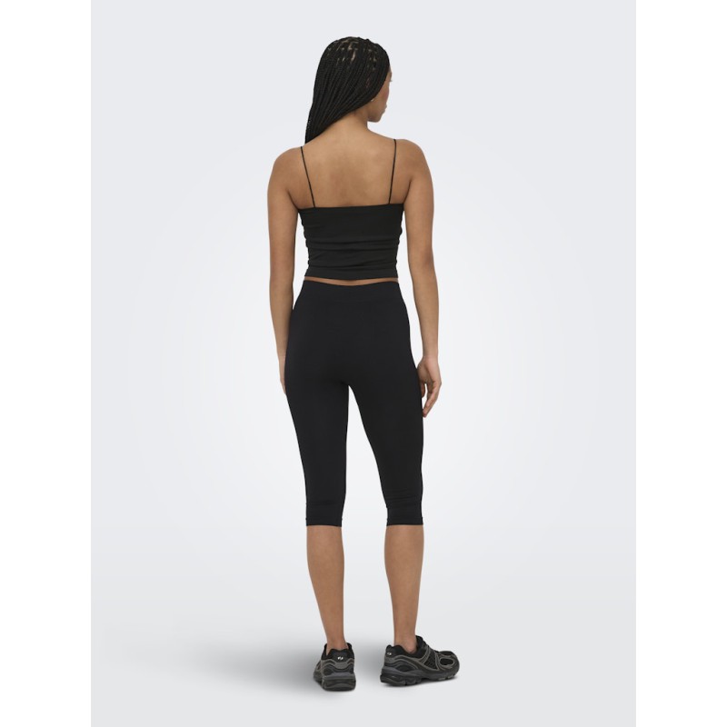 ONLY Bella sømløs vatteret crop top - Sort