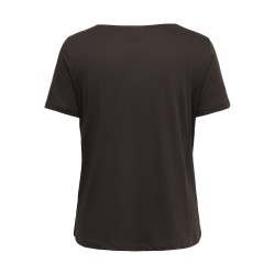 ONLY CARMAKOMA Vince kortærmet v-hals t-shirt - Coffee Bean