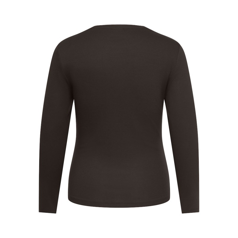 ONLY CARMAKOMA Riley langærmet top - Black Coffee