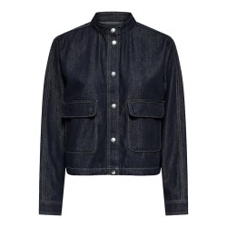 JDY Sansa Bubble Hem langærmet jakke - Dark Blue Denim