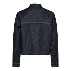 JDY Sansa Bubble Hem langærmet jakke - Dark Blue Denim