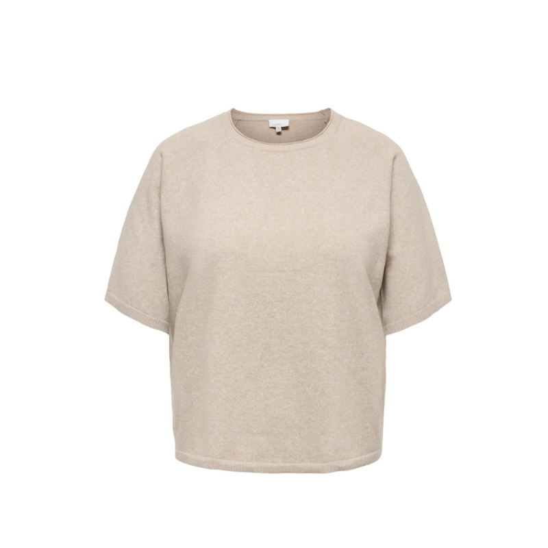 ONLY CARMAKOMA Loyal 2/4 O-Neck Pullover - Beige Melange