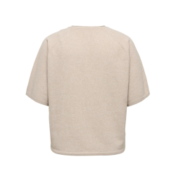 ONLY CARMAKOMA Loyal 2/4 O-Neck Pullover - Beige Melange