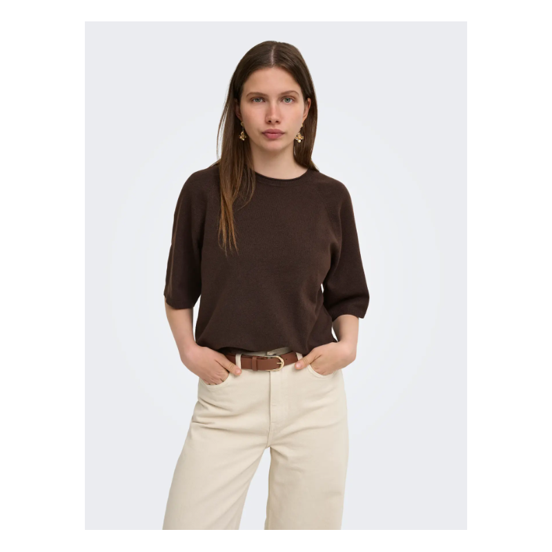 ONLY Loyal 2/4 Pullover - Chocolate Torte Melange