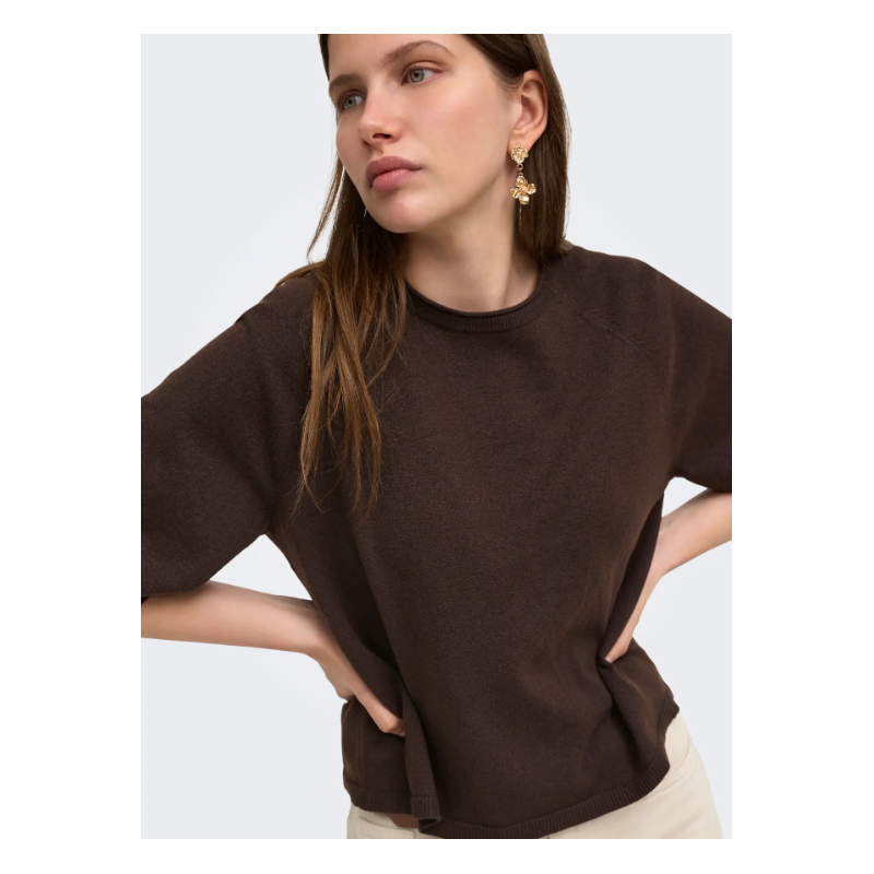 ONLY Loyal 2/4 Pullover - Chocolate Torte Melange