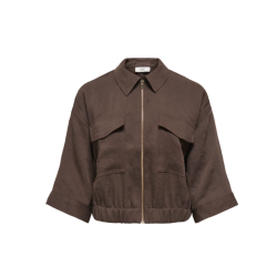 JDY Finn 3/4 bomber jakke - Coffee Bean