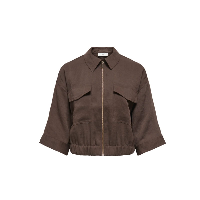 JDY Finn 3/4 bomber jakke - Coffee Bean