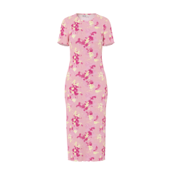 PIECES kortærmet midi slim kjole - Sea Pink