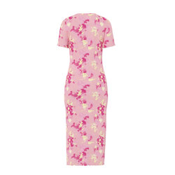 PIECES kortærmet midi slim kjole - Sea Pink