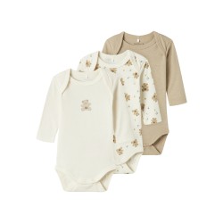 NAME IT Baby bodystocking 3-pak - Jet Stream Bear